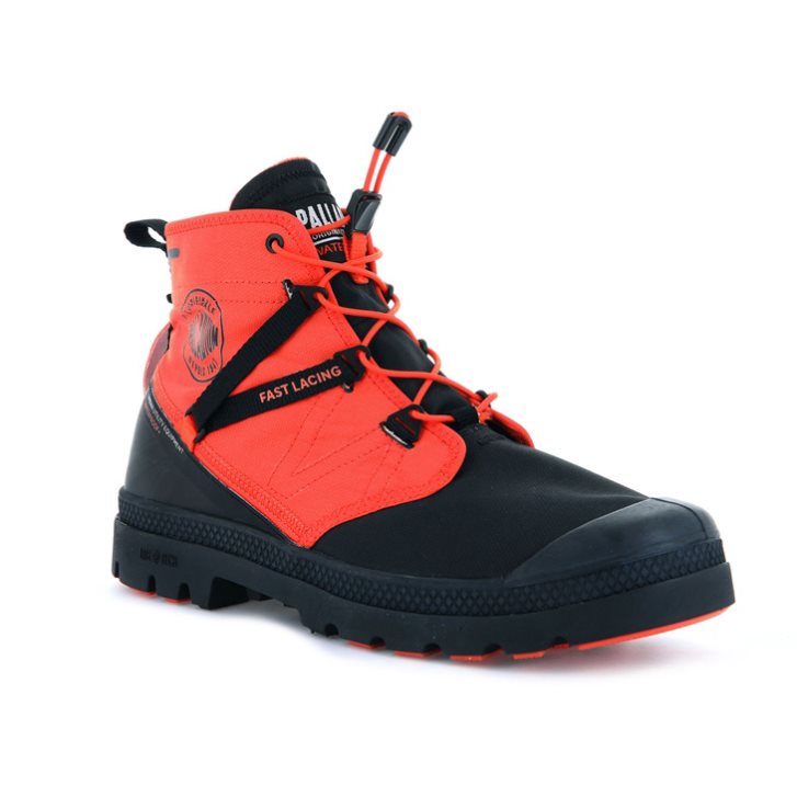 Bottes Palladium Pampa Travel Lite+ Imperméables Femme Noir Orange | FR QYS831V